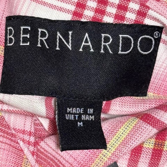 Bernardo Reversible Trench Coat Petal Pink Plaid Belted Lightweight Jacket‎ M - Picture 4 of 10